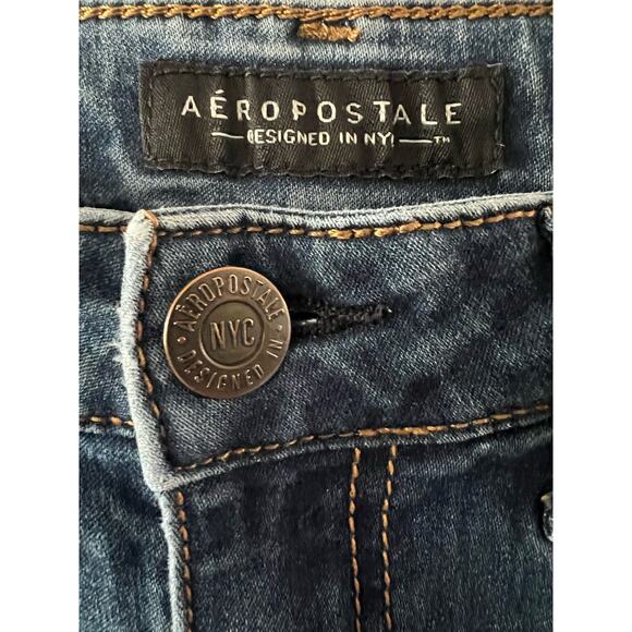 Aeropostale Jeans Women’s 2 Short High Waisted Jeggings Ankle Crop Dark Wash - Picture 2 of 7